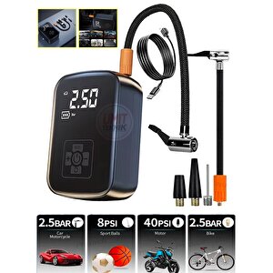 Taşınabilir Dijital Kablosuz Hızlı Lastik Şişirici Powerbank Akü Şarj Işıklı Hava Kompresörü