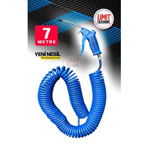 7 Metre Hava Tabancası Yeni Nesil  Spiral Hava Hortumu Kompresör Hava Tabancası Set-7 Metre
