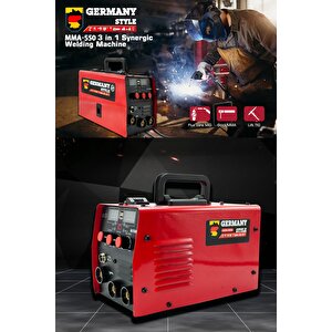 Germany Style Alman 3in1 Mma-550 Amper Mi̇g Ti̇g Mma Çift Kartlı İnvertör Oksijen & Gazsız Gazaltı Kaynak Makinesi