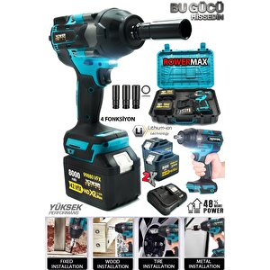 Rowemax  99880vfx  8000 Mah En Güçlü Somun Sökme Makinası Yüksek Tork Akülü Somun Bijon Sökme Takma Sıkma Makinesi Kömürsüz