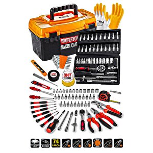 Premium Serisi 74 Pcs Full Takım 46lokma Set Penseyankeski,tornavida Set,3 Metre Combo Seti Takım