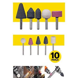 Hobi Gravürdremel Taşlama Ucu Mini Metal Ahşap Oyma Seti Parlatma Çapak Alma 10 Parça Matkap Uyumlu