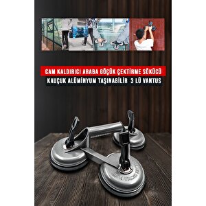 Premium Yüksek Kalite Cam Fayans Kaldırma Metal Alüminyum 3lü Cam Fayans Taşıma Vantuz