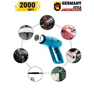 Alman Pro-4200 Darbeye Dayanıklı Bakır Sargı 2 Kademeli Sıcak Hava Isı Tabancası