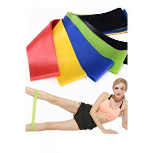 Pilates Bandı Plates Egzersiz Direnç Lastiği 5'li Set