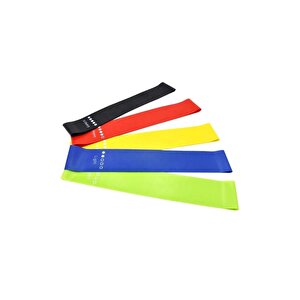 Pilates Bandı Plates Egzersiz Direnç Lastiği 5'li Set