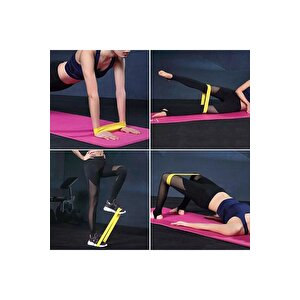 Latex 5'li Aerobik Pilates Direnç Egzersiz Bandı Squat Çalışma Lastiği Lyrbk-loop-set150