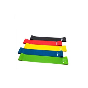 Latex 5'li Aerobik Pilates Direnç Egzersiz Bandı Squat Çalışma Lastiği Lyrbk-loop-set150
