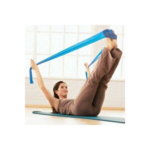 Pilates Bandı Jimnastik Plates Lastiği 90x15 Cm Egzersiz Aerobik Bant 1 Adet Mavi