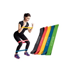5 Li Farklı Dirençte Squat Bandı Hafif Orta Sert Pilates Aerobik Çalışma Lastiği Egzersiz Fitness