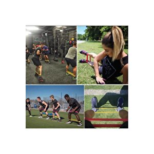 5 Li Farklı Dirençte Squat Bandı Hafif Orta Sert Pilates Aerobik Çalışma Lastiği Egzersiz Fitness