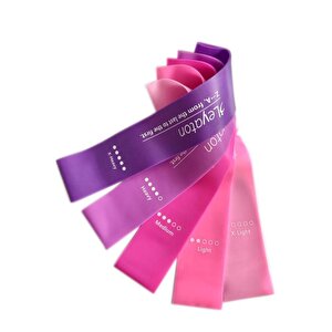 5'li Aerobik Bandı Latex Bant Set Pilates Yoga Lastiği