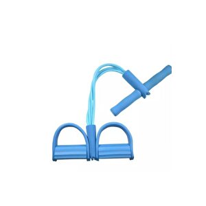 Mavi 4 Lastikli Kol Bacak Güçlendirme Body Trimmer & Egzersiz Direnç Lastiği