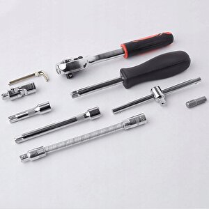 Premium 58 Parça 46mini Lokma Takımı Otomatik Cırcırlı 1/4" 12 Parça Kombine Açık Ağız-yıldız Takım