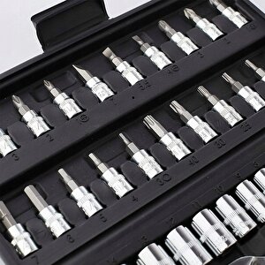 Premium 58 Parça 46mini Lokma Takımı Otomatik Cırcırlı 1/4" 12 Parça Kombine Açık Ağız-yıldız Takım