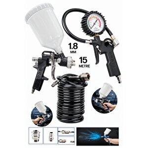 Profesyonel Üstten Depolu Profesyonel 600 Cc Boya Sprey Tabancası 1.8mm Lastik Şişirme Takım