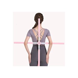 Pembe Kambur Eğitim Çubuğu Yoga Sopa Germe Aracı Sırt Ateli Barı Demiri Postür Düzeltici