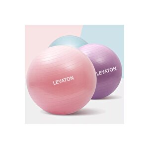 Mor 75 Cm Pilates Topu Büyük Boy Kalın Yoga Pilates Top  Pompalı