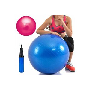 65 Cm Mor Deluxe Pilates Topu 25 Cm Çift Yönlü Pompa