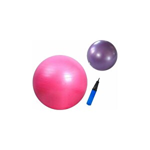 65 Cm Pembe + 25 Cm Pilates Topu 2'li Set