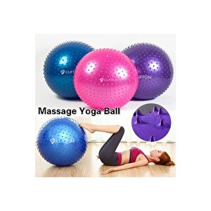 Dikenli Yoga Pilates Aeorobik Jimnastik Topu 65 Cm Mor+ Pompa