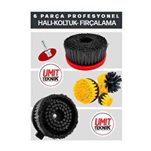 Halı | Oto Kuaför | Yıkama Polisaj Full Fırçası Profesyonel 6 Parça Su Sıçratmayan Fırca|