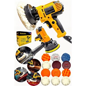 125mm Devir Ayarlı Profesyonel Araç Ve Koltuk Temizleme Makinası | 6 Kademe Zımpara Ve Parlatma Seti