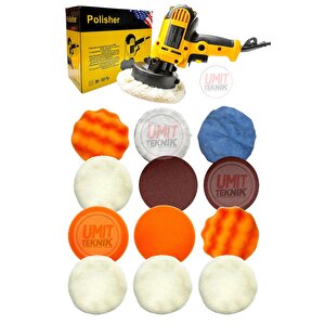 125mm Devir Ayarlı Profesyonel Araç Ve Koltuk Temizleme Makinası | 6 Kademe Zımpara Ve Parlatma Seti
