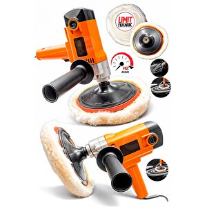 Premium Kalite 180mm 6 Kademe Devir Ayarlı Dikey Koltuk Yıkama,pasta Cila  Parlatma Polisaj Makinesi