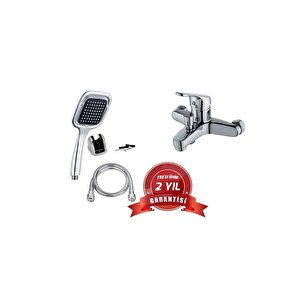 Banyo Bataryası Ve Kare Siyah Duş Başlığı | Banyo Batarya Seti / 2 Yıl Garantili