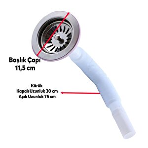 Wuvera Çöpmak Lavabo Sifonu Geniş Ağızlı Lavabo Gider Borusu