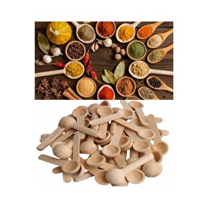 12 Adet Ahşap Mini Baharat Kaşığı
