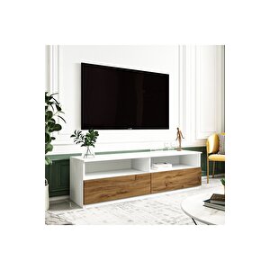 Centra Kapaklı Tv Sehpası,tv Ünitesi Beyaz-kilim, Ev-ofis Beyaz