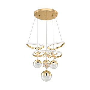 Kelebek Kasa 3 Renk Kumandalı Modern Sarkıt 3 Orta 1 Büyük 4 Toplu Kelebekli Led Avize Gold
