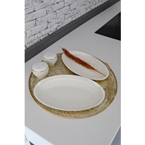 Semazen Porselen 2 Parça Kayık Servis Tabağı Seti 25 Cm - Tl4041130  C320.003