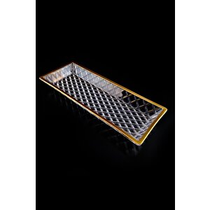 Cam Servis Ve Sunum Tabağı 39,5 Cm Gold – St.kfs.700 C1-1-288