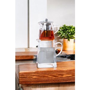 Borosilikat Cam Paslanmaz Çelik Süzgeçli Çaydanlık - Acr-093 C320.033 - Hyt