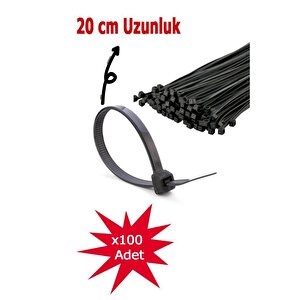 Çetsan 2,5*200 Kablo Bağı Siyah (100 Adet) - Çırt Kelepçe - Klips - Kablo Düzenliyeci
