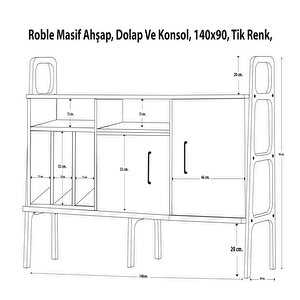 Roble Ahşap, Dolap Ve Konsol, 140x90, Tik Renk, Cpt4716-140