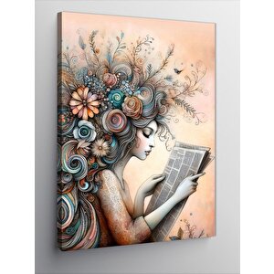 Kanvas Tablo Gazete Okuyan Kadın 70x100 cm