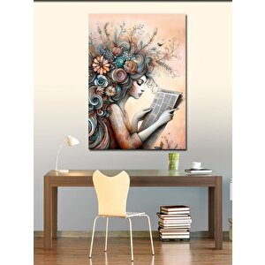 Kanvas Tablo Gazete Okuyan Kadın 70x100 cm