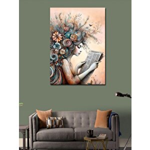Kanvas Tablo Gazete Okuyan Kadın 70x100 cm