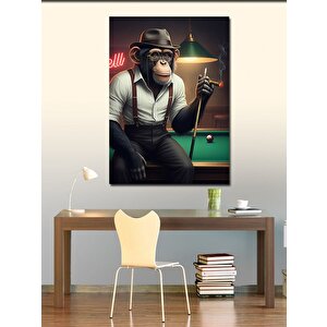 Kanvas Tablo Bilardo Maymunu 70x100 cm