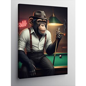 Kanvas Tablo Bilardo Maymunu