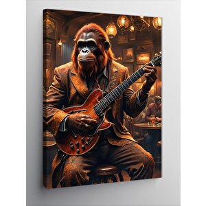 Kanvas Tablo Gitar Çalan Maymun 70x100 cm