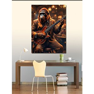 Kanvas Tablo Gitar Çalan Maymun 70x100 cm