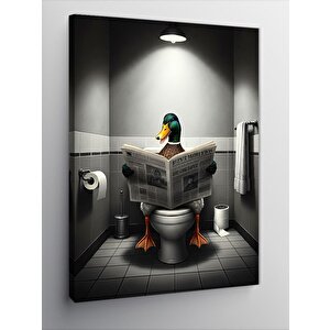 Kanvas Tablo Gazete Okuyan Ördek 100x140 cm