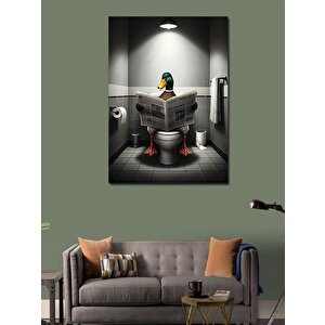 Kanvas Tablo Gazete Okuyan Ördek 100x140 cm