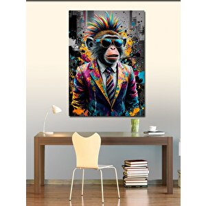 Kanvas Tablo Takım Elbiseli Maymun 70x100 cm