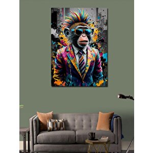 Kanvas Tablo Takım Elbiseli Maymun 70x100 cm